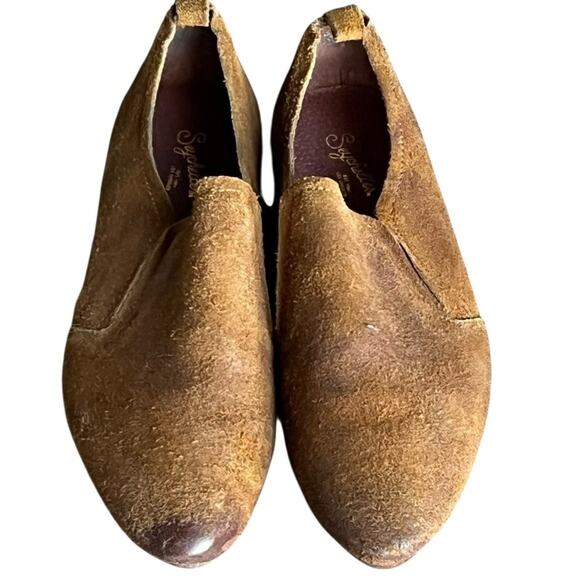 Seychelles Skein Loafer Shoes Women 9 Cognac Brown Nubuck Leather Modern Classic - Picture 5 of 14